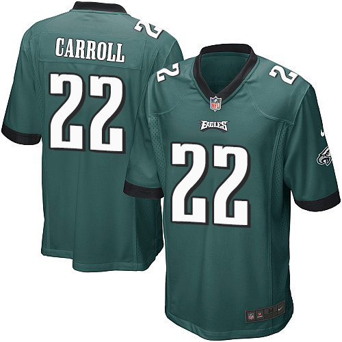 Men's Game Nolan Carroll Nike Jersey Midnight Green Home - #22 NFL Philadelphia Eagles